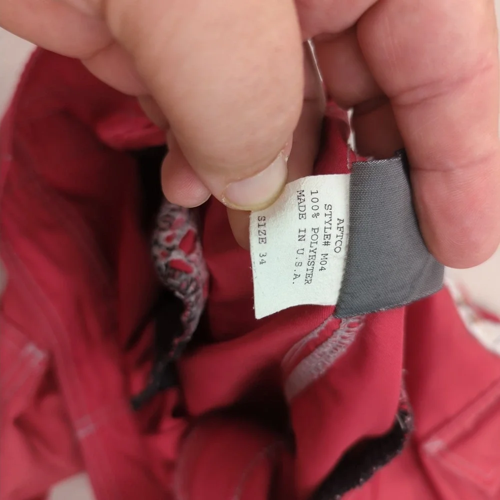 AFTCO Shorts Mens 34 Red Fishing Performance Outdoor Stretch Cargo
